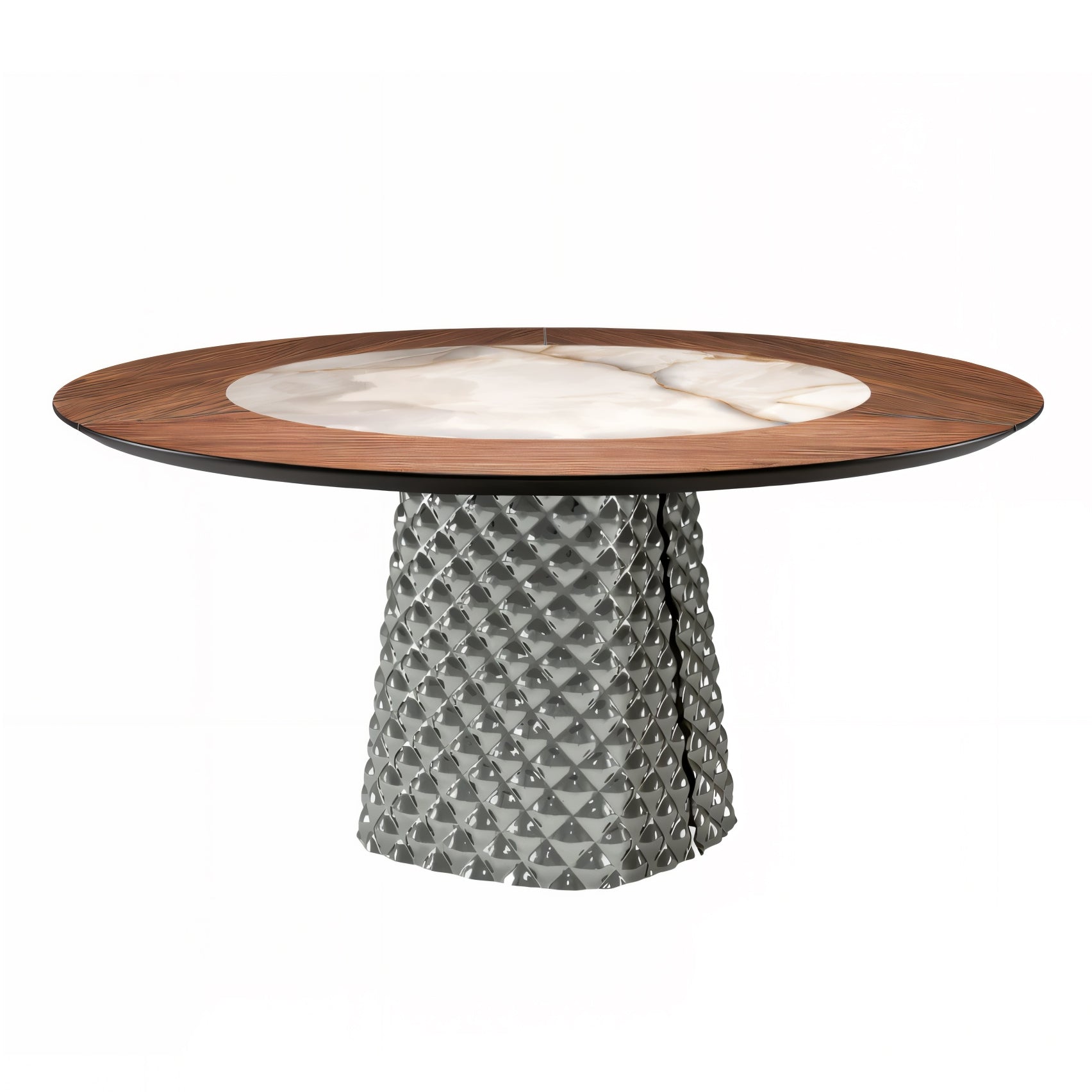 Atrium Ker - Wood Round Dining Table with Swivel Insert