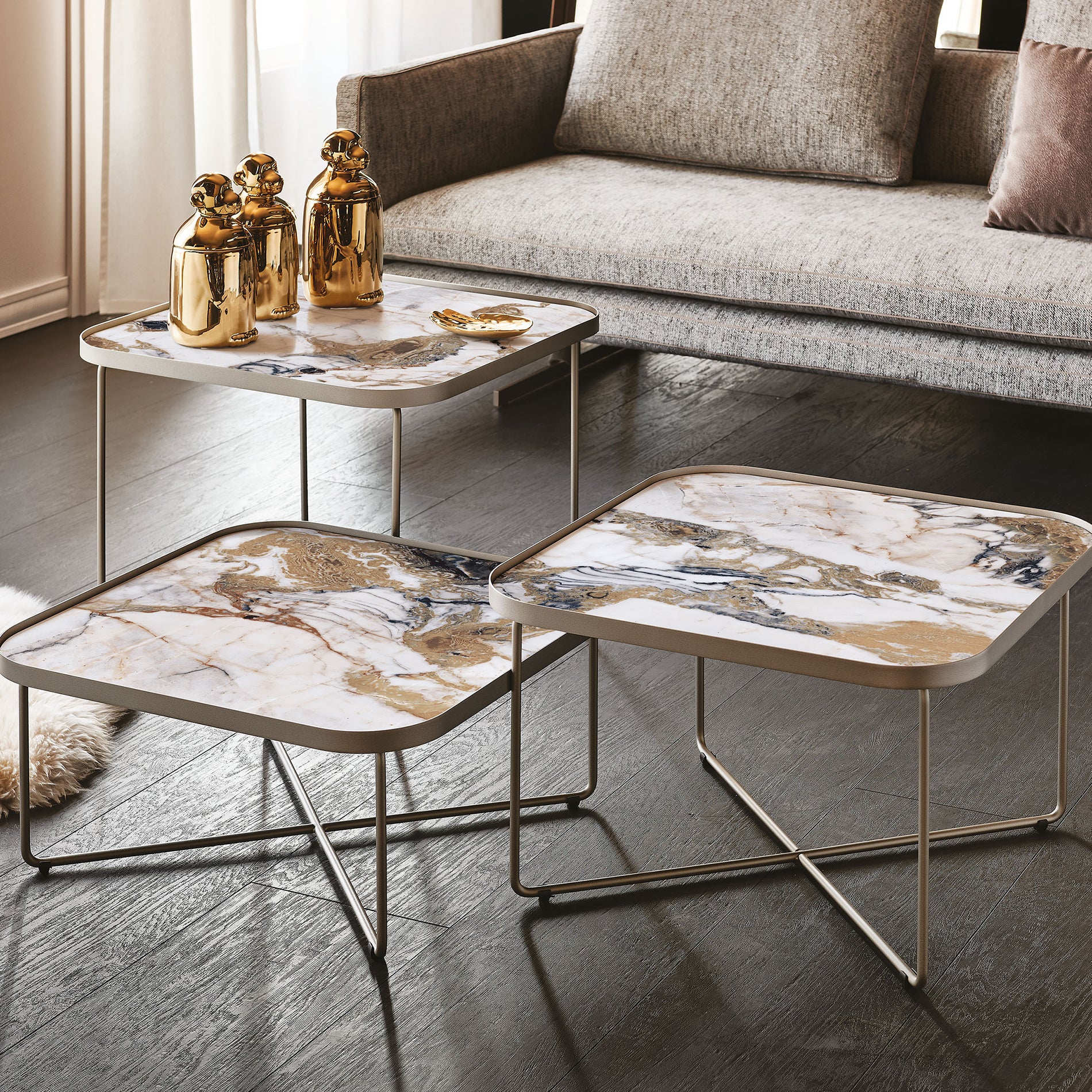 Benny Keramik Coffee Table 36 x 36 : Set of 3