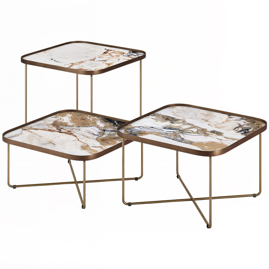 Benny Keramik Coffee Table 60 x 60 : Set of 3