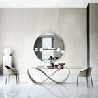 Butterfly Dining Table: Bevelled Extra Clear Glass Top