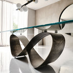 Butterfly Dining Table: Bevelled Extra Clear Glass Top
