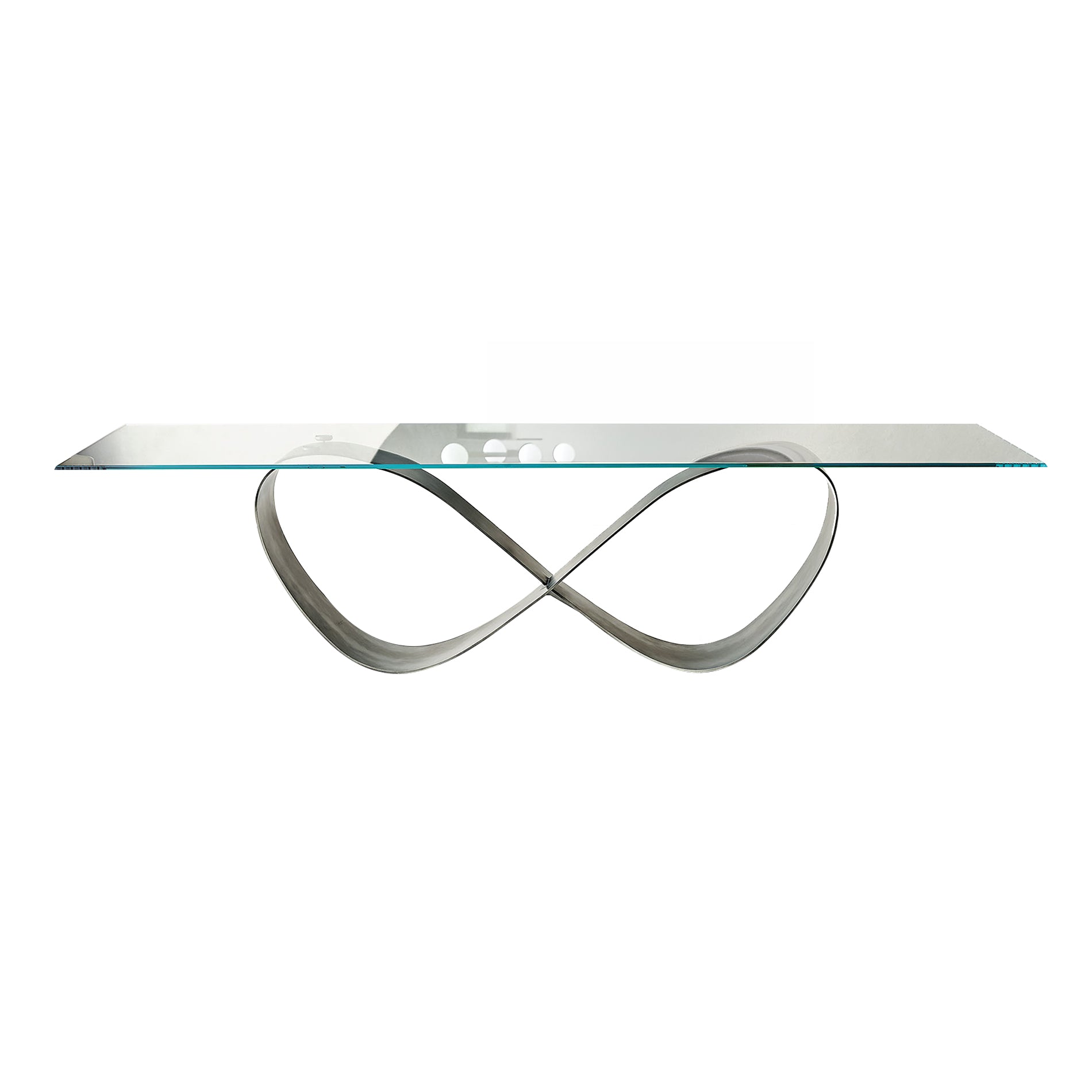 Butterfly Dining Table: Bevelled Extra Clear Glass Top
