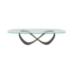 Butterfly Dining Table: Mist Glass Top