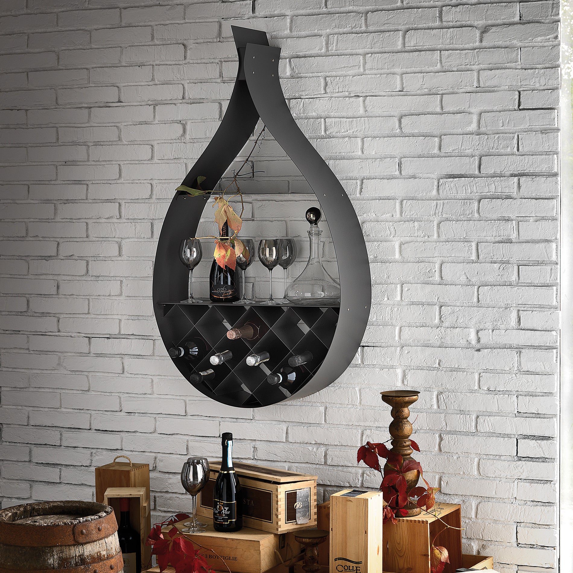 Drop Wall Wine Rack