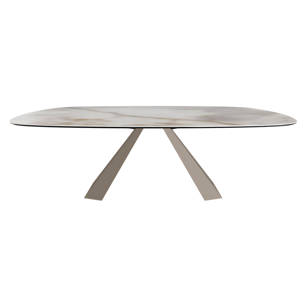 Eliot Keramik Dining Table: Biscuit