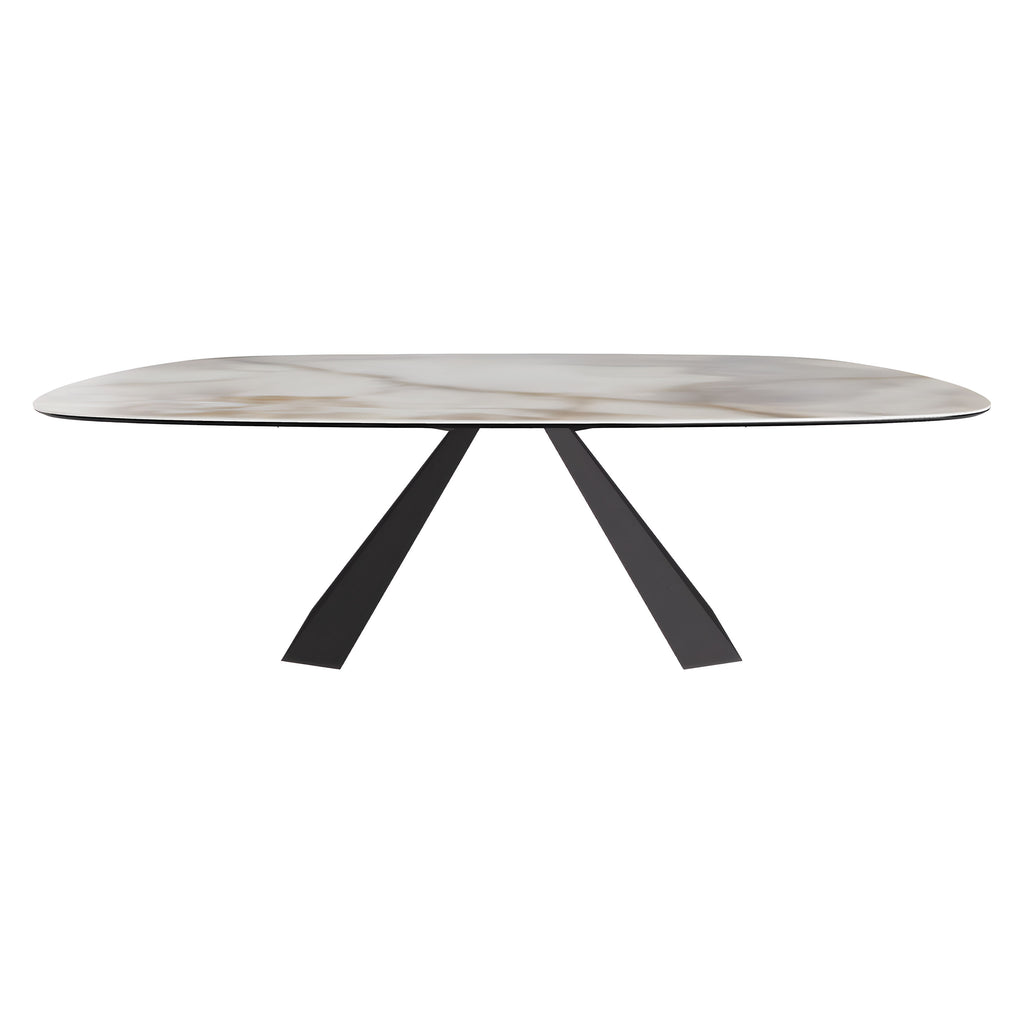 Eliot Keramik Dining Table: Biscuit
