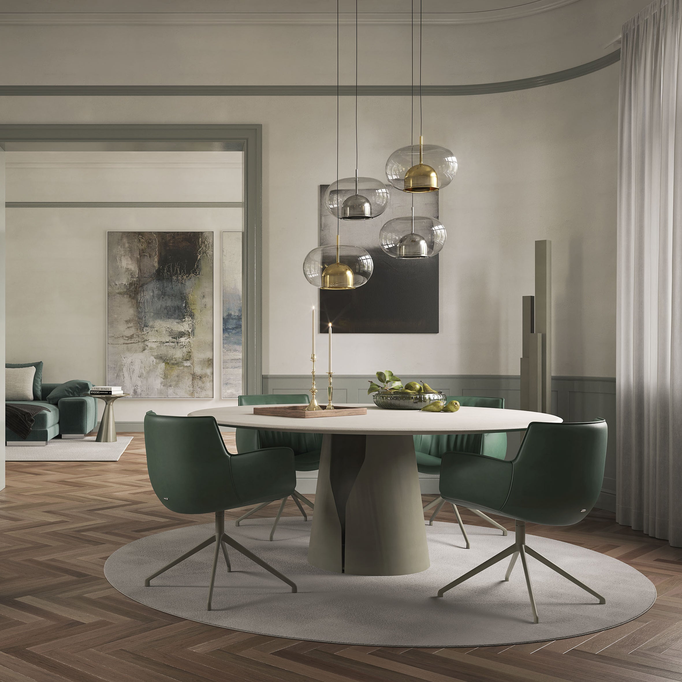 Giano Argile Round Dining Table