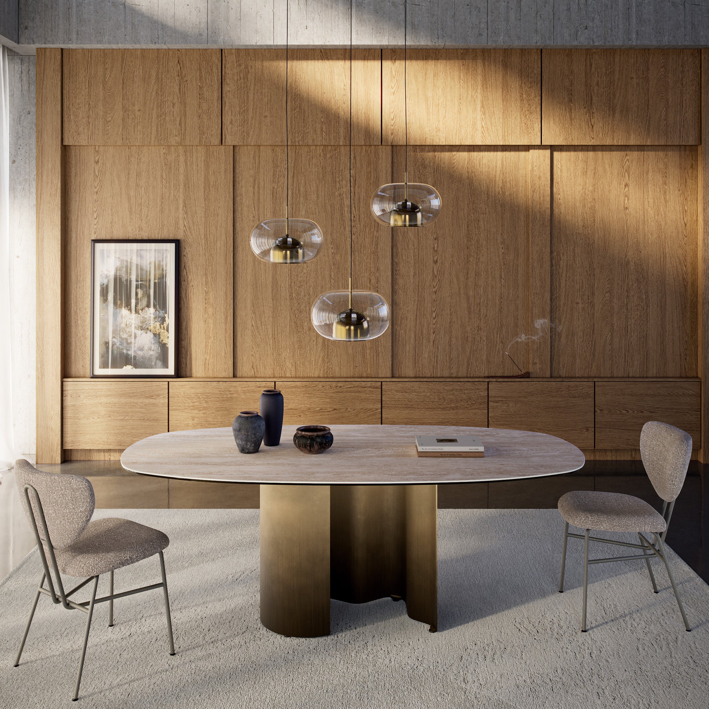 Papelito Keramik Dining Table: Biscuit