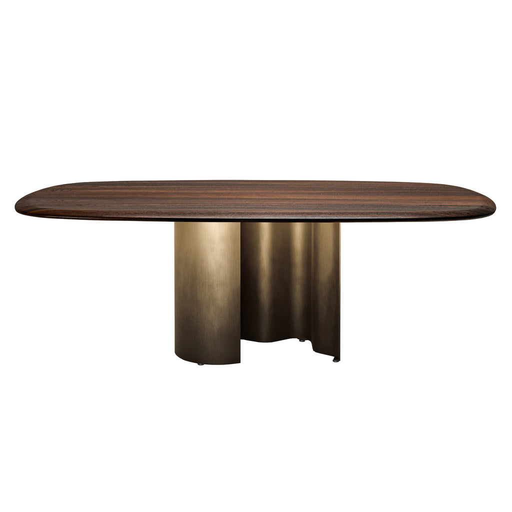 Papelito Wood Dining Table: Rounded Edge