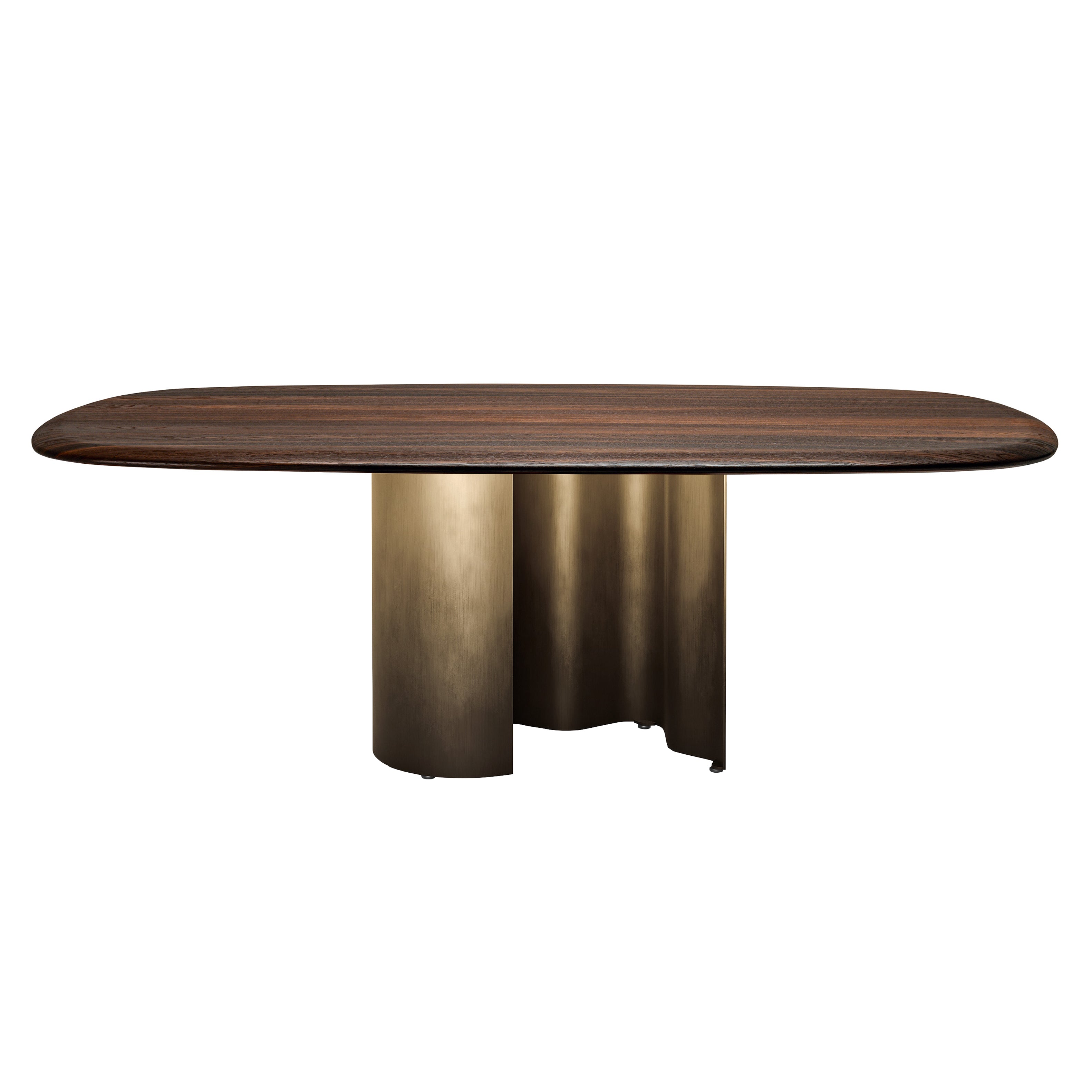 Papelito Wood Dining Table: Rounded Edge