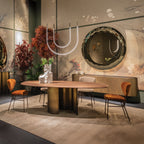 Papelito Wood Dining Table: Rounded Edge