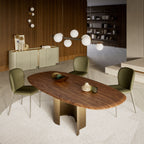 Papelito Wood Dining Table: Rounded Edge