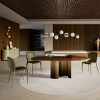 Papelito Wood Dining Table: Rounded Edge