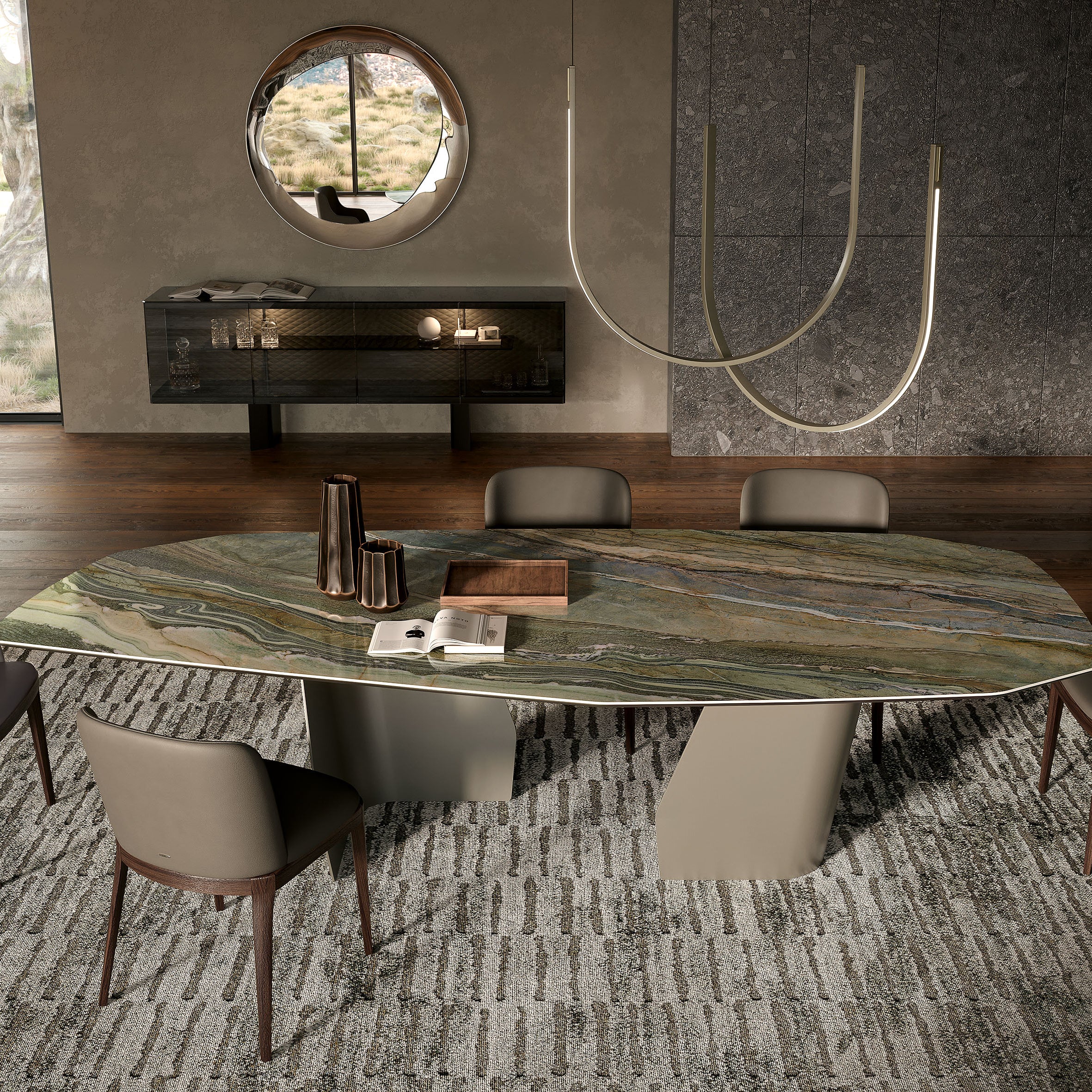 Senator Keramik Dining Table: Polygon