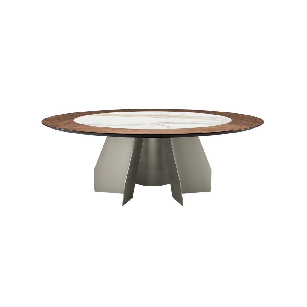 Senator Ker Wood Round Dining Table: Swivel Insert