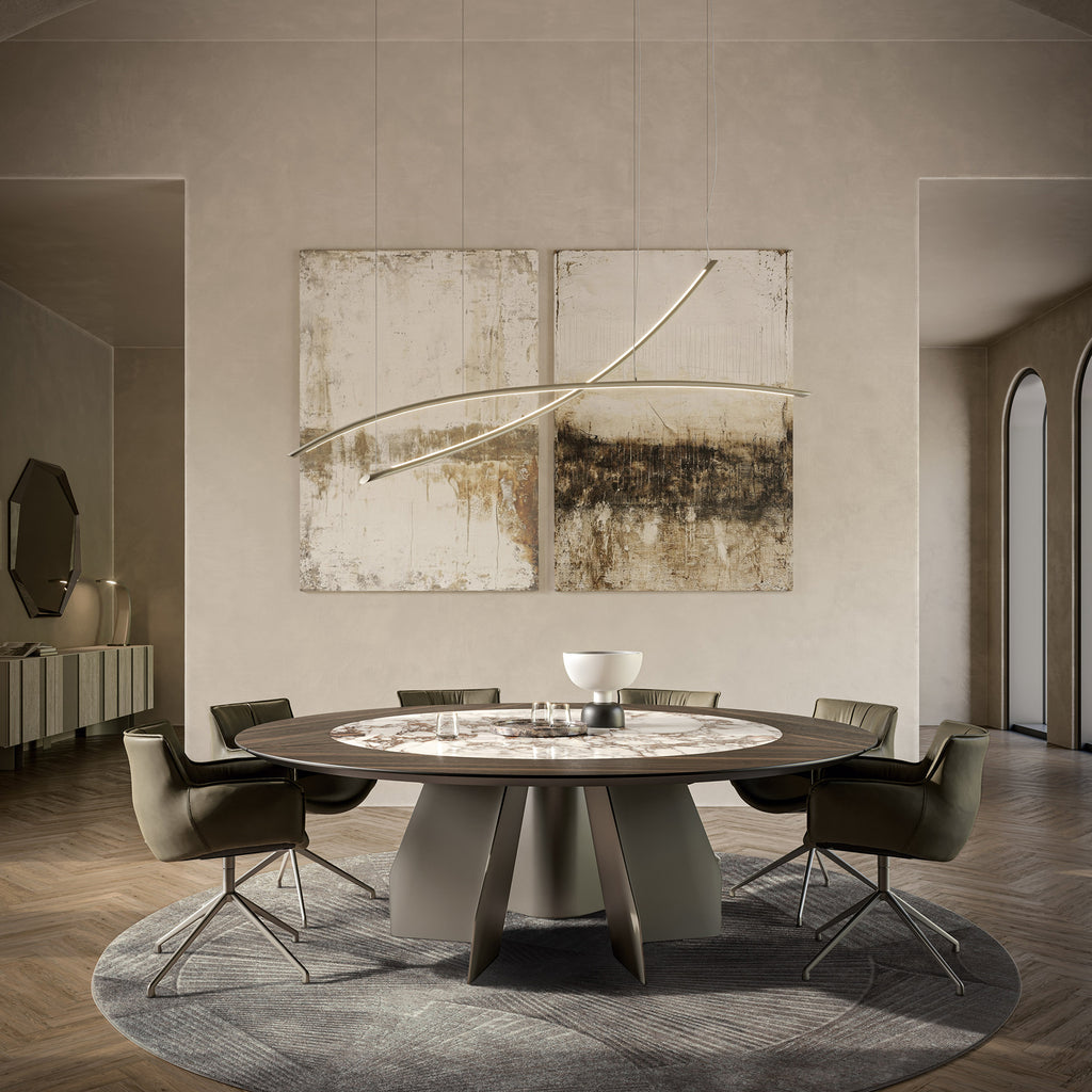 Senator Ker Wood Round Dining Table: Swivel Insert