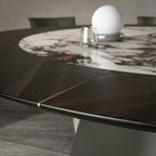 Senator Ker Wood Round Dining Table: Swivel Insert
