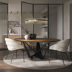 Skorpio Round Dining Table: Wooden Top