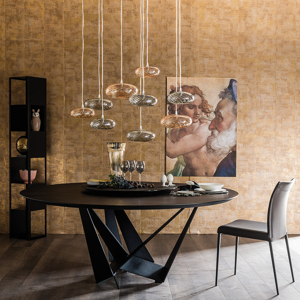Skorpio Round Dining Table: Wooden Top