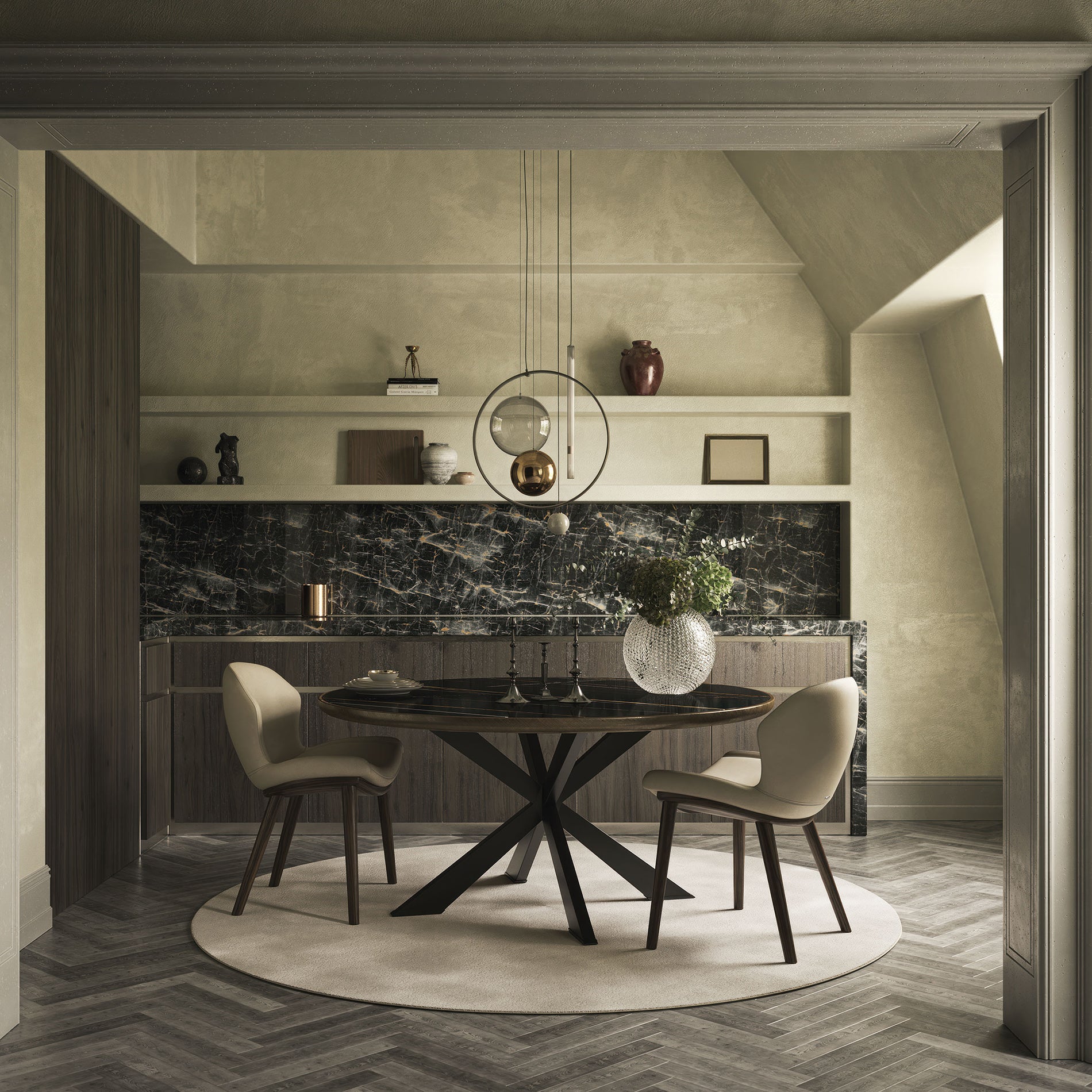 Spyder Keramik Premium Round Dining Table