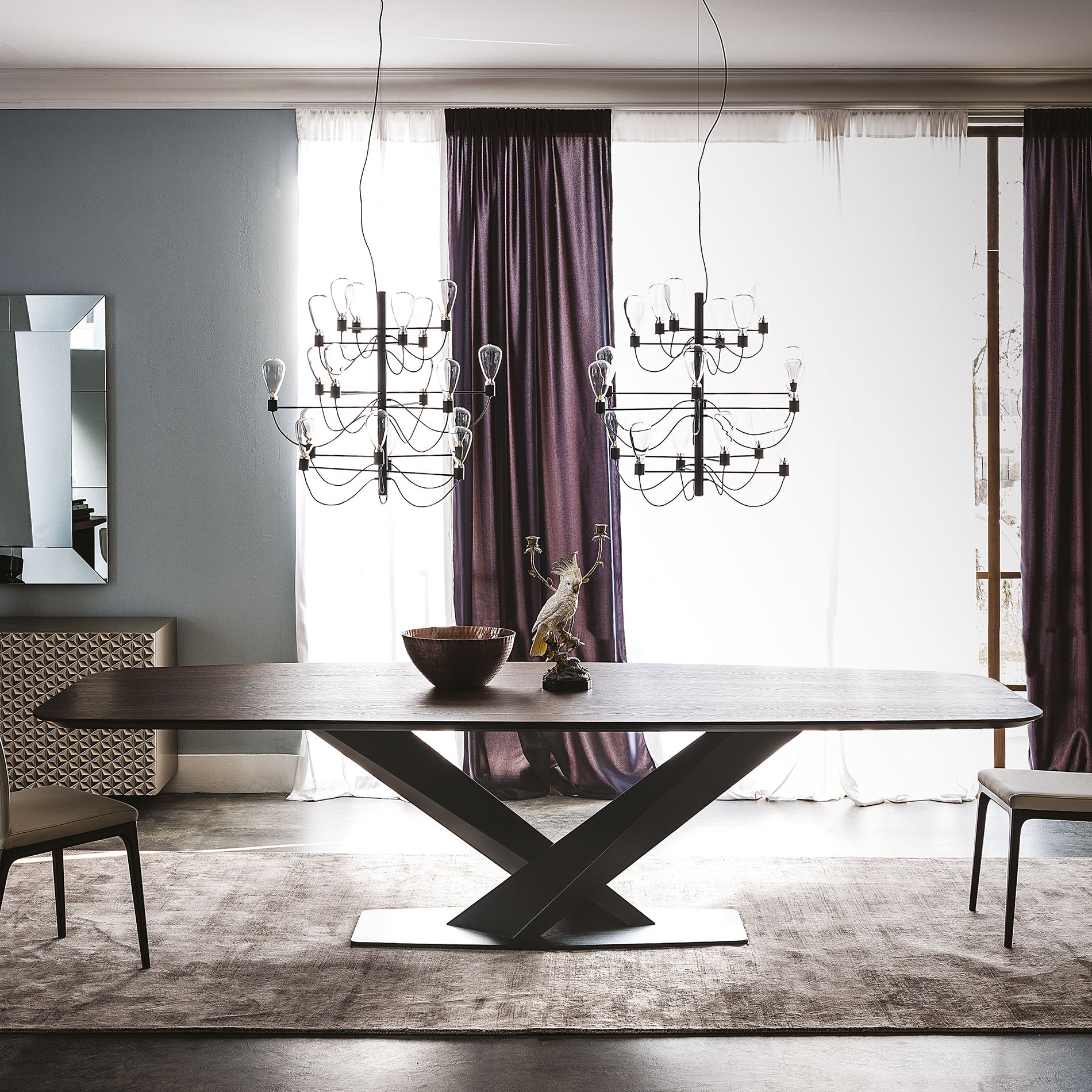 Stratos Wood Dining Table: Barrel Top