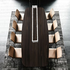Stratos Wood Dining Table: Barrel Top