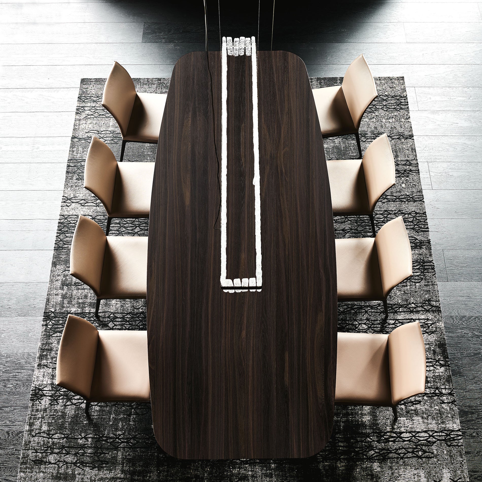 Stratos Wood Dining Table: Barrel Top