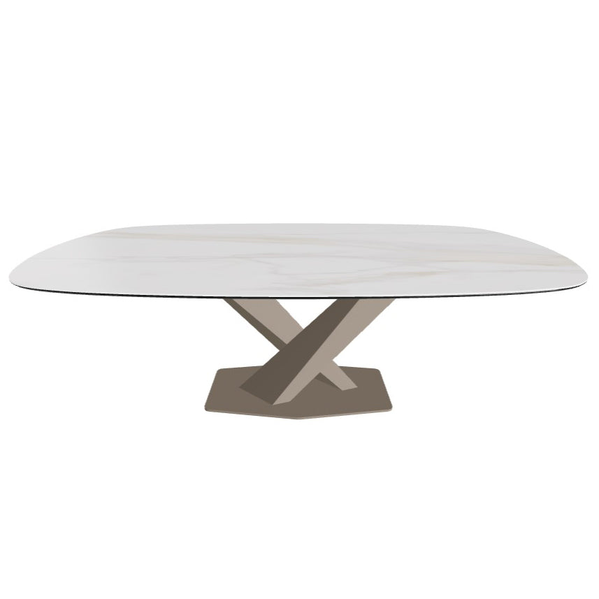 Stratos Keramik Dining Table: Biscuit