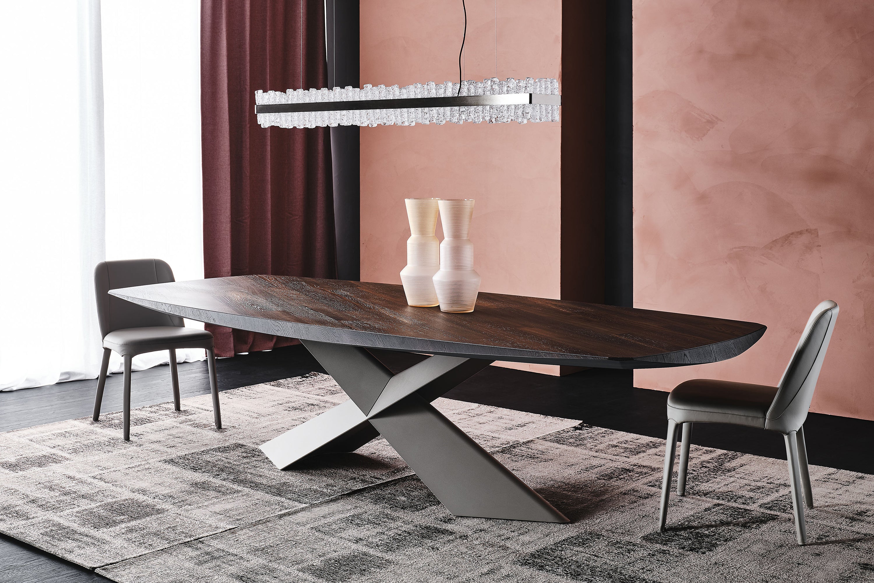 Tyron Wood Dining Table: Barrel Top