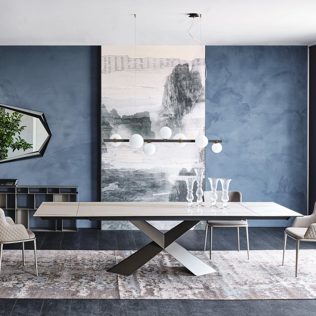 Tyron Keramik Drive Extendable Dining Table: Rectangle