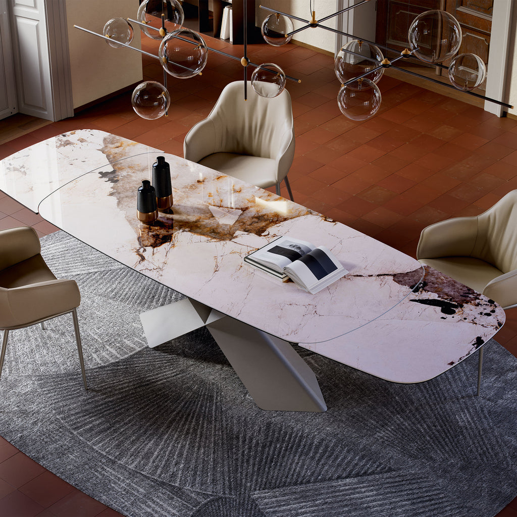 Tyron Keramik Drive Extendable Dining Table: Sag