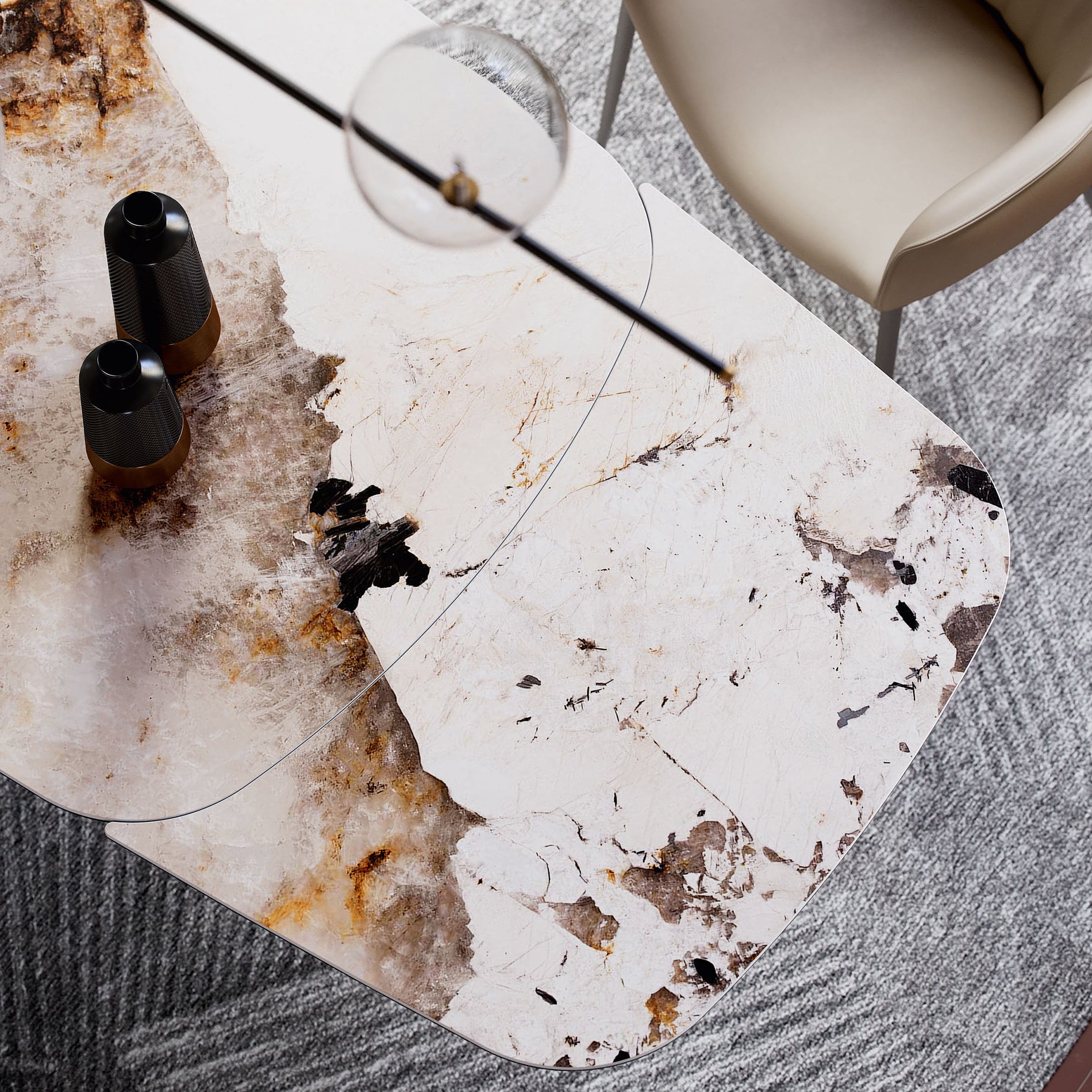 Tyron Keramik Drive Extendable Dining Table: Sag