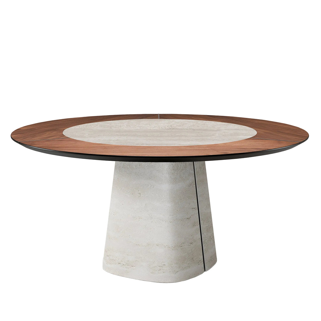 Rado Ker - Wood Round Dining Table: Swivel Insert