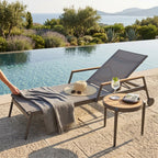 Greenwich Batyline Chaise Lounge with Wheels - Stackable