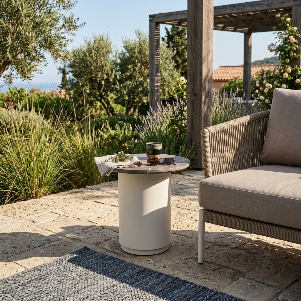 Mercer Side Table: Stone Top