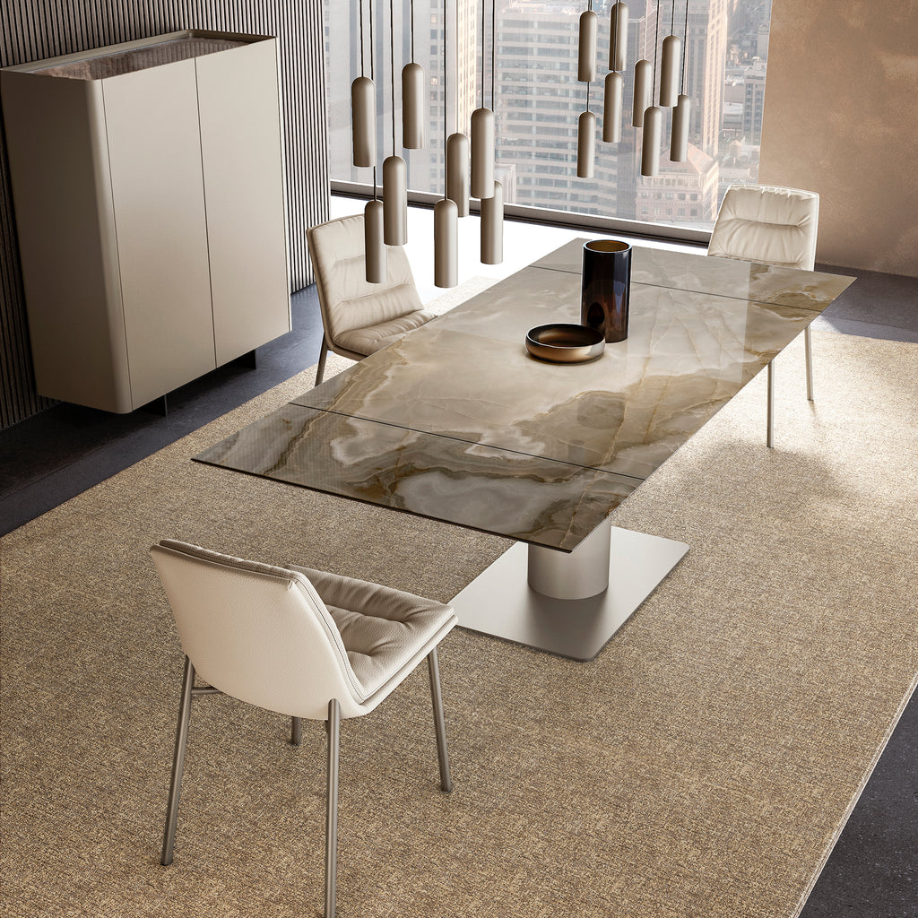 Cilindro Extendable Dining Table: Ceramic Top