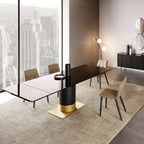 Cilindro Extendable Dining Table: Glass Top