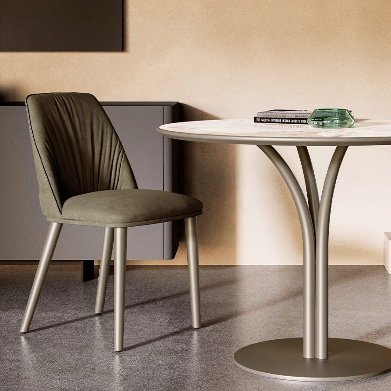 Diva Dining Chair: 4 Metal Legs