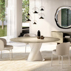 Rotolo Dining Table: Glass Top