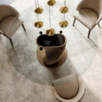 Rotolo Dining Table: Glass Top
