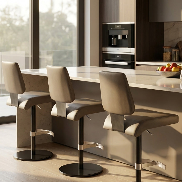 Magnum Swivel Barstool: Fully Upholstered Backrest