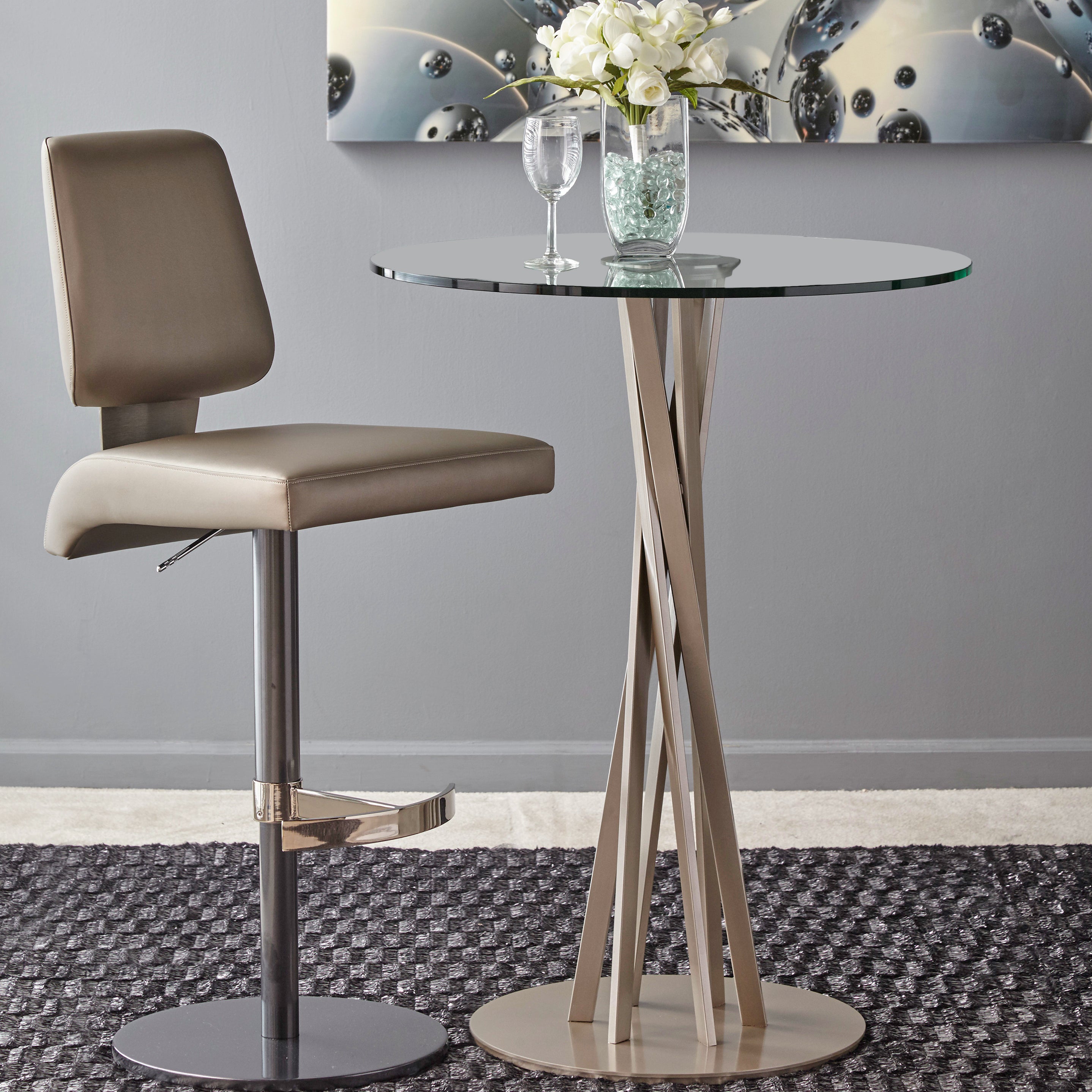 Magnum Swivel Barstool: Fully Upholstered Backrest