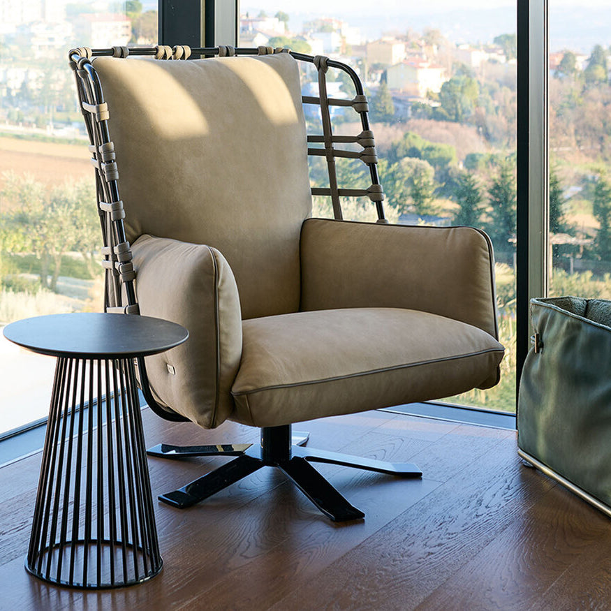 Cocoon Bergere Swivel Accent Chair