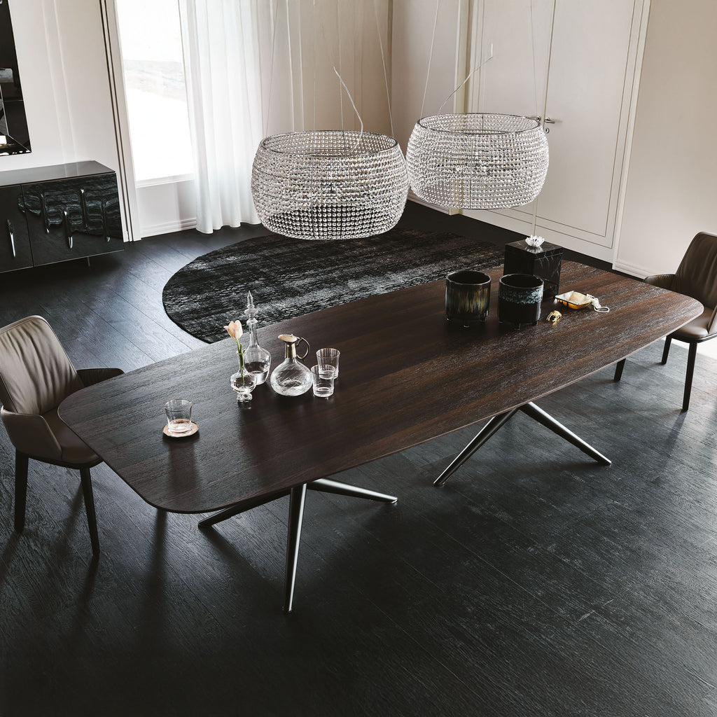 Atlantis Wood Dining Table: Barrel Top