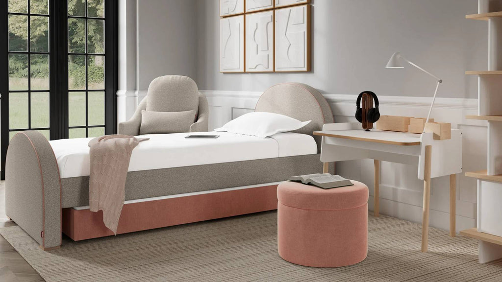 Luna Twin XL Bed: High Headboard