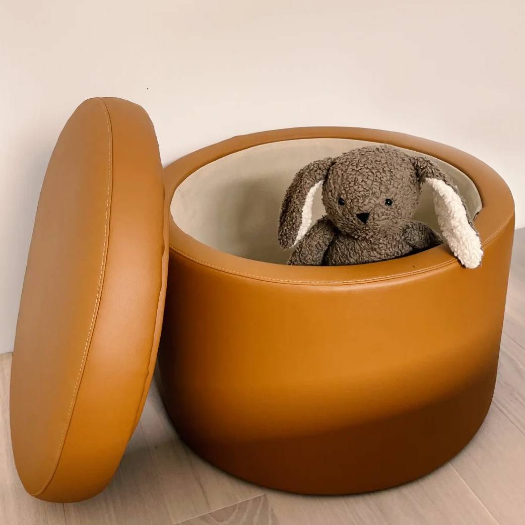 Round Storage Ottoman