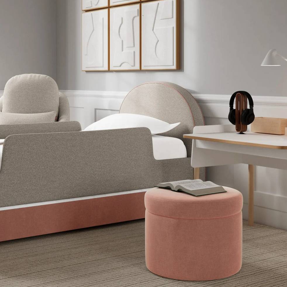 Round Storage Ottoman