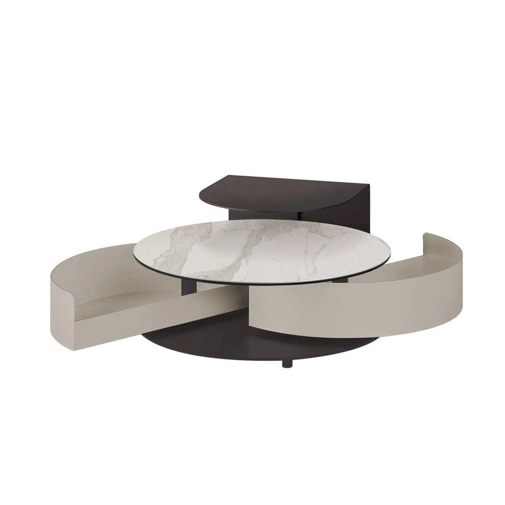 Theta Round Shelf Extendable Coffee Table