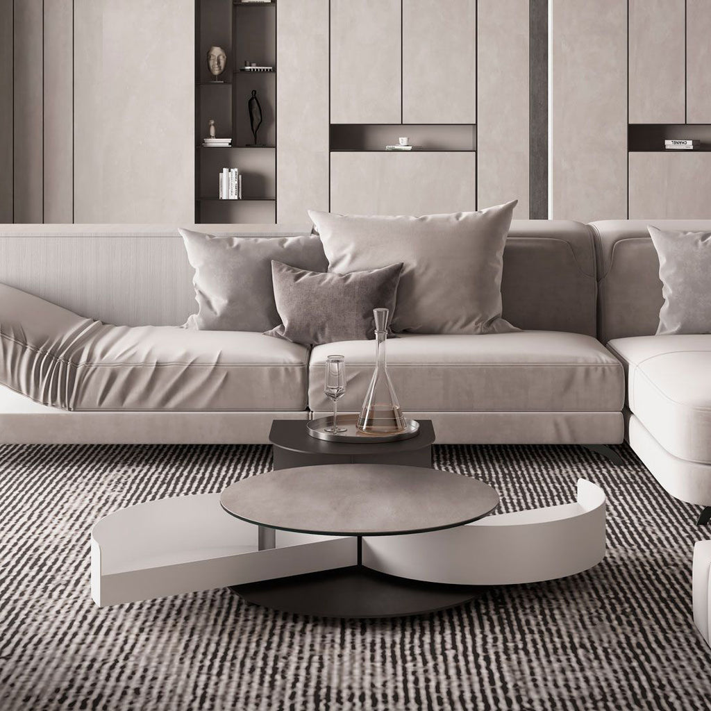 Theta Round Shelf Extendable Coffee Table
