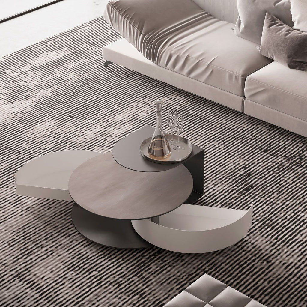 Theta Round Shelf Extendable Coffee Table